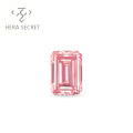 ForeverFlame  fancy pink 3ct 7mm*10mm  Emerald Cut diamond vvs CVD CZ Moissanite women jewlery ring